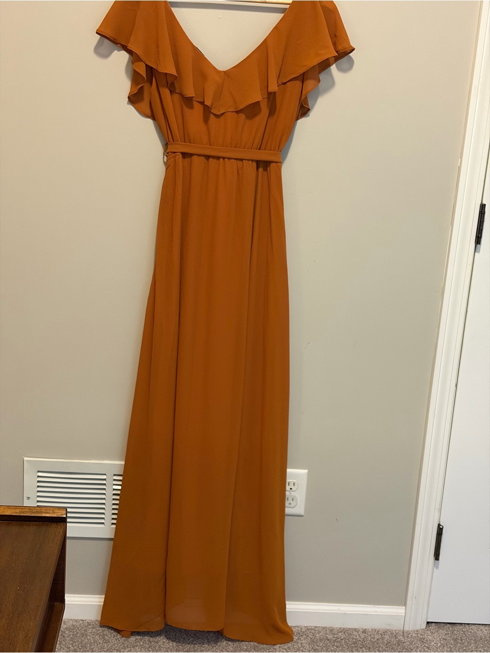 Baltic Born Rust Orange Ruffle Maxi Dress - Picture 11 of 11